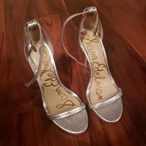 Silver Sam Edelman Strappy Heels